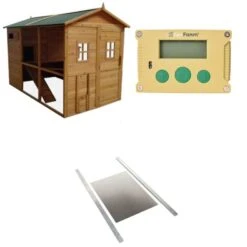 Kit Poulailler Gournay 10 à 12 Poules Avec Portier Zen Farm Autonome Et Trappe Taille Medium