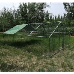Enclos Poulailler 24m² Tubes 38mm H2,8m - Parc Grillagé Renforcé 6x4m - Acier Galvanisé -Poulailler Boutique enclos poulailler parc grillage acier galvanise renforce 6x4x2 5 vue cote 1
