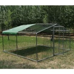 Enclos Poulailler 12m² Tubes 38mm H2,25m - Parc Grillagé Renforcé 4x3m - Acier Galvanisé -Poulailler Boutique grand enclos poulailler parc grillage renforce 4x3x2.25m gauche min