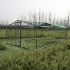 Enclos Poulailler 18m² Tubes 38mm H2,25m - Parc Grillagé Renforcé 6x3m - Acier Galvanisé -Poulailler Boutique grand enclos poulailler parc grillage renforce tube 38mm 3x6x2 25m 2