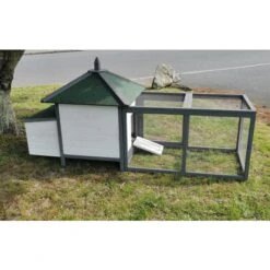 Liquidation - Poulailler Nankin Toit Shingle 2 à 4 Poules Bois FSC -Poulailler Boutique image nankin de dos