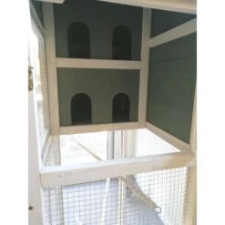 Volière Oiseaux En Bois Avec Toit Shingle Inséparable Bleue Et Blanche -Poulailler Boutique img 20220806 110223