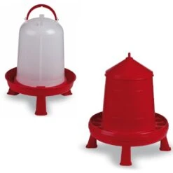 Gaun Kit Eco Rouge 5/6 Poules Abreuvoir 8L Et Mangeoire 8Kg à Pieds