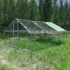 Enclos Poulailler 24m² Tubes 38mm H2,8m - Parc Grillagé Renforcé 6x4m - Acier Galvanisé