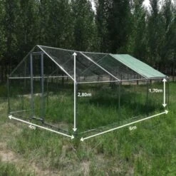 Enclos Poulailler 24m² Tubes 38mm H2,8m - Parc Grillagé Renforcé 6x4m - Acier Galvanisé -Poulailler Boutique p007 cp007e1 dimensions 2