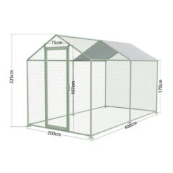 Enclos Poulailler 8m² Tubes 32mm H2,25m - Parc Grillagé Renforcé 4x2m - Acier Galvanisé -Poulailler Boutique parc grillage p001 4x2m