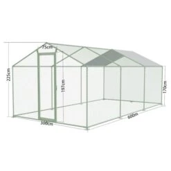 Enclos Poulailler 18m² Tubes 38mm H2,25m - Parc Grillagé Renforcé 6x3m - Acier Galvanisé -Poulailler Boutique parc grillage p004 6x3m