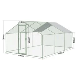 Enclos Poulailler 24m² Tubes 38mm H2,8m - Parc Grillagé Renforcé 6x4m - Acier Galvanisé -Poulailler Boutique parc grillage p007 6x4m