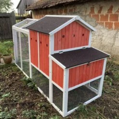 Poulailler Boutique -Poulailler Boutique poulailler ardennais rouge 8 poules vue cote