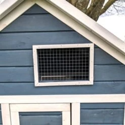 Poulailler Bantam XL Bleu Toit Shingle 2 à 4 Poules -Poulailler Boutique poulailler bantam xl bleu vue fen tre avant