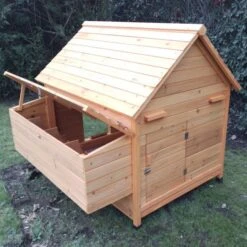 Poulailler Cémani XL Toit Bois 6 à 10 Poules 22 Poulailler Cémani XL Toit Bois 6 à 10 Poules -Poulailler Boutique poulailler bois cemani xl 6 8 poules arriere ouvert