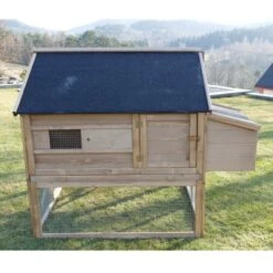 Poulailler Plymouth Toit Shingle Ouvrant 4 à 6 Poules Bois FSC -Poulailler Boutique poulailler bois fsc plymouth 2 4 poules vue cote