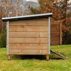 Poulailler Houdan XL Toit Shingle Noir 6 Poules Epicéa FSC -Poulailler Boutique poulailler houdan bois fsc cote gauche 1