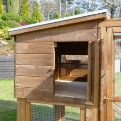 Poulailler Houdan XL Sur Pilotis Toit Shingle Noir 6 Poules Bois Epicéa -Poulailler Boutique poulailler houdan xl pilotis porte exterieure ouverte