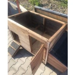 Poulailler Houdan XL Toit Shingle Noir 6 Poules Epicéa FSC -Poulailler Boutique poulailler houdan xl toit ouvert