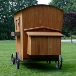 Poulailler Roulotte Toit Tôle 6 à 10 Poules Mobile 21 Poulailler Roulotte Toit Tôle 6 à 10 Poules Mobile -Poulailler Boutique poulailler roulotte face arriere