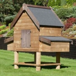 Poulailler Suisse XL Toit Shingle 8 à 10 Poules Bois Epicéa -Poulailler Boutique poulailler suisse epicea arriere