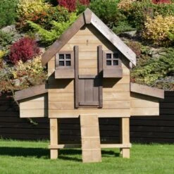 Poulailler Suisse XL Toit Shingle 8 à 10 Poules Bois Epicéa -Poulailler Boutique poulailler suisse epicea face avant