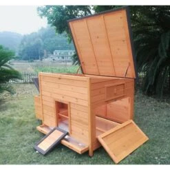 Poulailler Sussex XL Toit Shingle Noir Ouvrant 6 à 10 Poules Bois FSC -Poulailler Boutique poulailler sussex profil avant tout ouvert