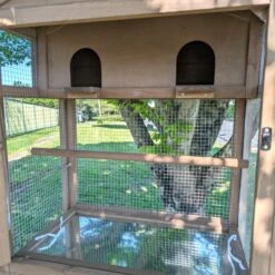 Volière Pour Oiseaux En Bois Double Toit Shingle -Poulailler Boutique voli re oiseaux ext rieur 2 parties focus nichoir partie haute