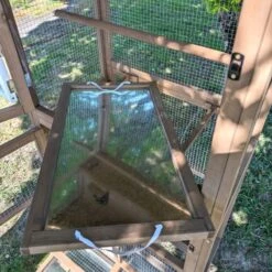 Volière Pour Oiseaux En Bois Double Toit Shingle -Poulailler Boutique voli re oiseaux ext rieur 2 parties focus tiroir d jection